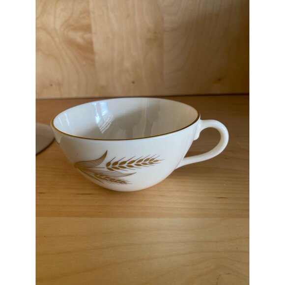 Lenox Wheat Cup & Saucer Set – Mid-Century 1950s–60s Ivory China 24K Gold Trim U - Picture 8 of 11